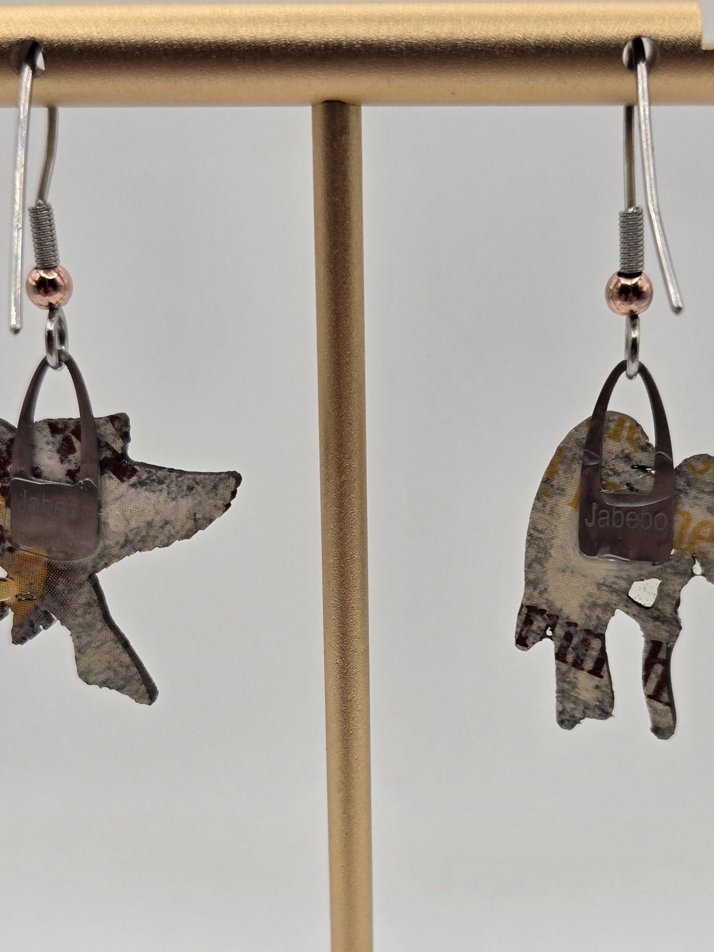 Jabebo Bird Resin Earrings 🐦🌼Nature-Inspired / Lightweight - Picture 4 of 7